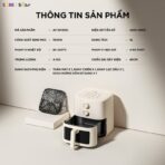 Nồi chiên không dầu Bear 5L AF-5H15I52 - Cửa kính rộng dễ quan sát - Ảnh 2