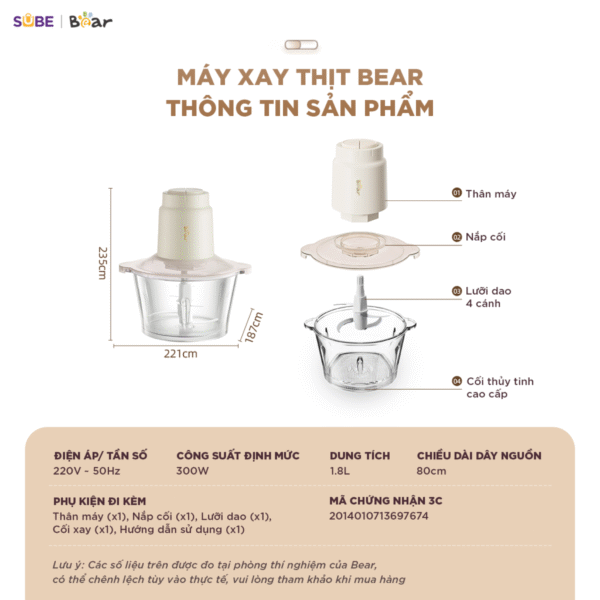Máy xay thịt Bear