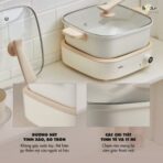 Nồi lẩu Bear 4L DHG-C40M1 - Lòng nồi đáy phẳng đa năng tiện lợi - Ảnh 7