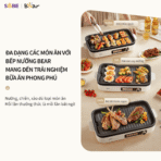 Bếp nướng điện Bear GR-4H15C - Tiệc BBQ gia đình không khói bụi - Ảnh 11
