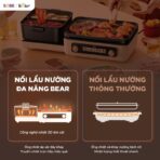 Nồi lẩu nướng Bear GR-5H22R83 - 2 ngăn nấu lẩu nướng độc lập - Ảnh 12