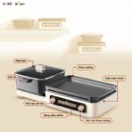 Nồi lẩu nướng Bear GR-5H22R83 - 2 ngăn nấu lẩu nướng độc lập - Ảnh 3