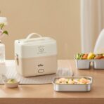 Hộp cơm điện Bear 1.2L LB-4H12C - Thiết kế mini như túi xách - Ảnh 5