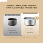 Nồi cơm điện Bear 1.2L RC-5H30O12 - Lòng nồi Inox 316L cao cấp - Ảnh 15