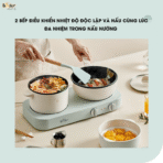 Bộ bếp điện đôi Bear SB-BD02N - Kèm nồi chảo đa năng tiện dụng - Ảnh 3