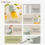 Máy xay sinh tố Bear SB-MX04X - 8 lưỡi dao xoáy nghiền đá 360 độ - Ảnh 3