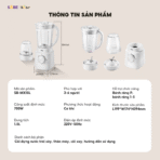 Máy xay sinh tố Bear SB-MX15L - Động cơ mạnh, xay nhuyễn trái cây - Ảnh 2