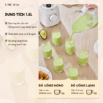 Máy xay sinh tố Bear SB-MX15L - Động cơ mạnh, xay nhuyễn trái cây - Ảnh 8