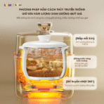 Nồi nấu chậm Bear 0.8L SB-NNC08 - 7 chức năng nấu - nắp 2 lớp kín - Ảnh 5