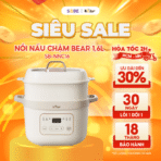 Nồi nấu chậm Bear 1.6L vuông SB-NNC16 - Hầm cách thủy 360 độ - Ảnh 11
