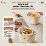 Nồi nấu chậm Bear 1.6L vuông SB-NNC16 - Hầm cách thủy 360 độ - Ảnh 4