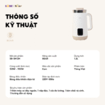 Máy làm sữa hạt Bear 1.2L SB-SH12H - Lưỡi dao 10 cánh sắc bén - Ảnh 5