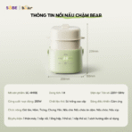 Nồi nấu chậm Bear 1L SC-4H10E - Nấu cháo dinh dưỡng nhuyễn mịn - Ảnh 8