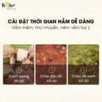 Nồi nấu chậm Bear 1.6l SUBE002 - Bộ 3 thố sứ hầm đa năng tiện lợi - Ảnh 7