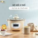 Nồi nấu chậm Bear 1.6l SUBE002 - Bộ 3 thố sứ hầm đa năng tiện lợi - Ảnh 14