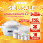 Nồi nấu chậm Bear 2.5L SUBE003 - Dung tích lớn hầm gà nguyên con - Ảnh 5